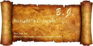 Bulyáki Jenő névjegykártya